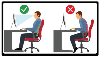 Maintain correct posture when sitting