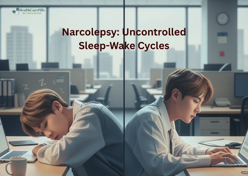 A person with "narcolepsy" experiencing sudden sleep.